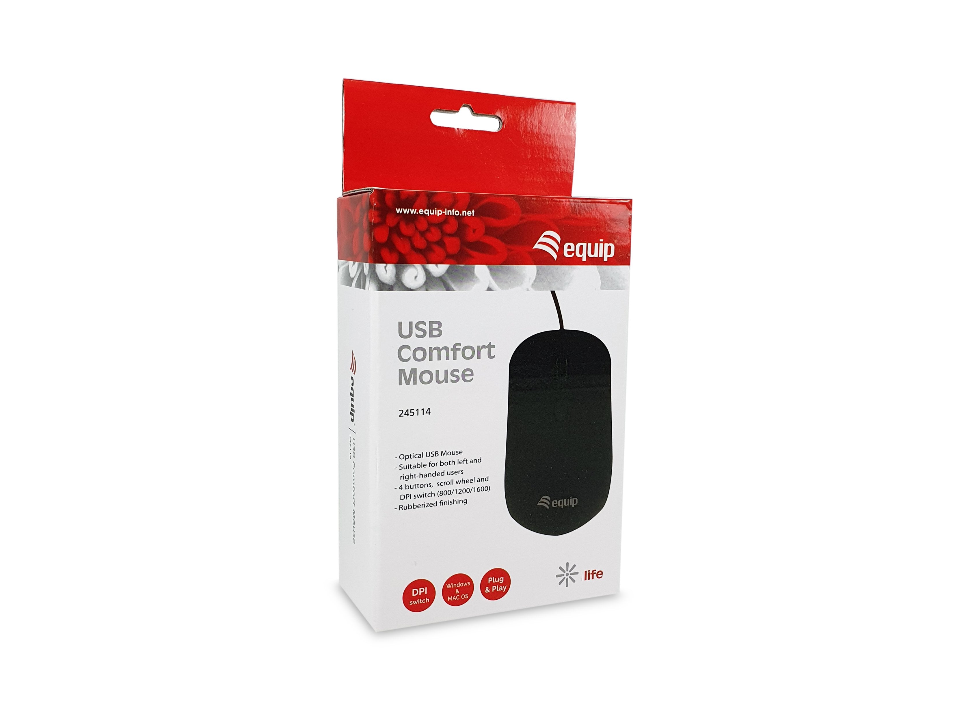 EAN 4015867227275 - Equip 245114 ratón Oficina Ambidextro USB tipo A Óptico 1600 DPI imagen 3