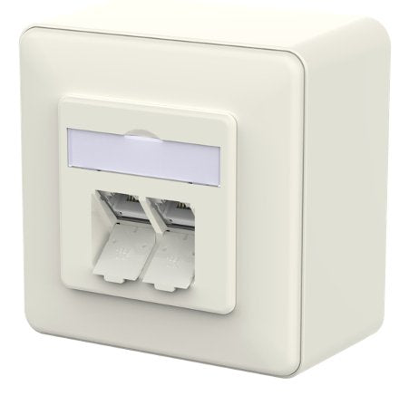 Metz Connect Anschlussdose E-Dat C6a Lsa++ 2 Port Ap Reinblanco