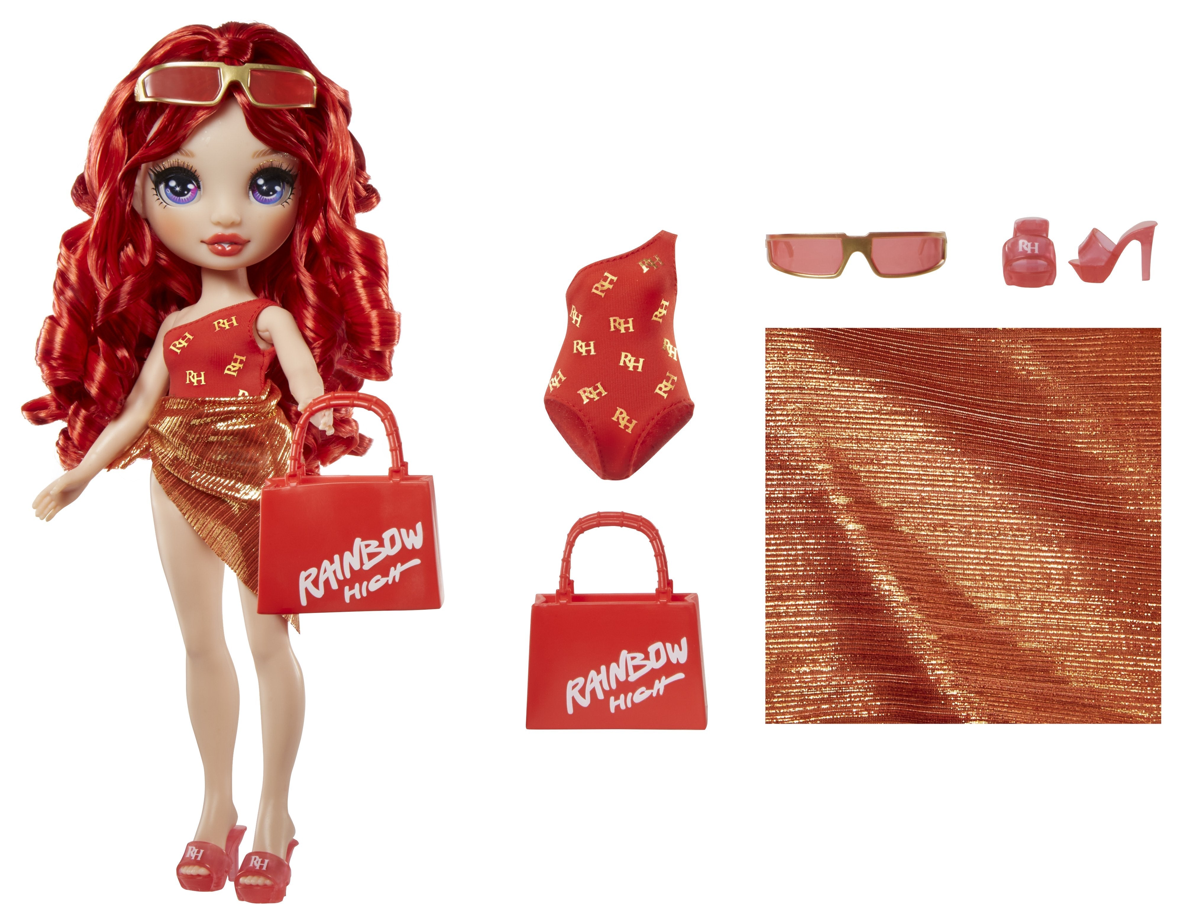Muñeca Mga Entertainment Rainbow High Swim & Style - Ruby Rojo, 507277-Euc
