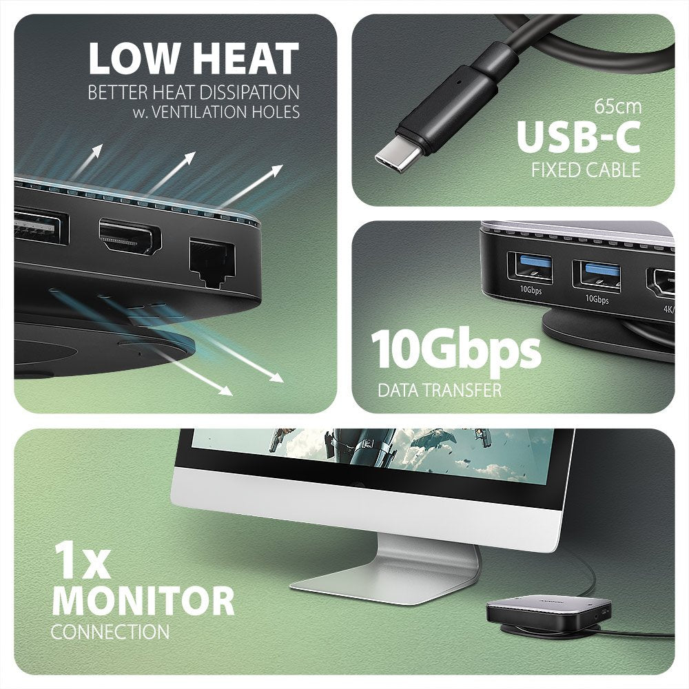 EAN 8595247908438 - Axagon HMC-UFO USB-C Hub M.2 SATA/NVMe 1 Gbit/s Ethernet 384 kHz Audio Alámbrico USB 3.2 Gen 2 (3.1 Gen 2 imagen 9