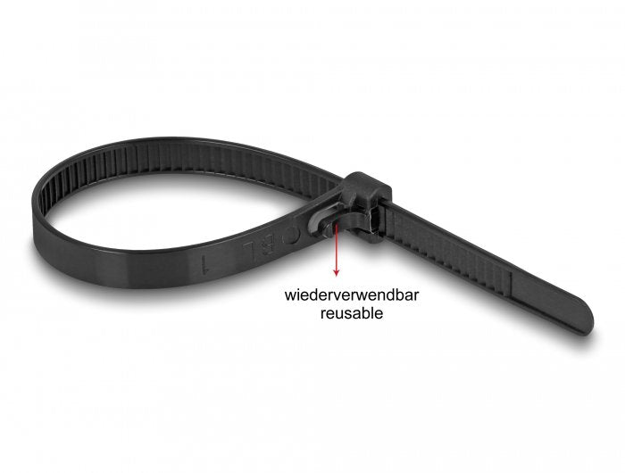 Delock Cablebinder (Vpe 100) Wiederverwendbar Hitzebemändig 150x7,5mm Negro
