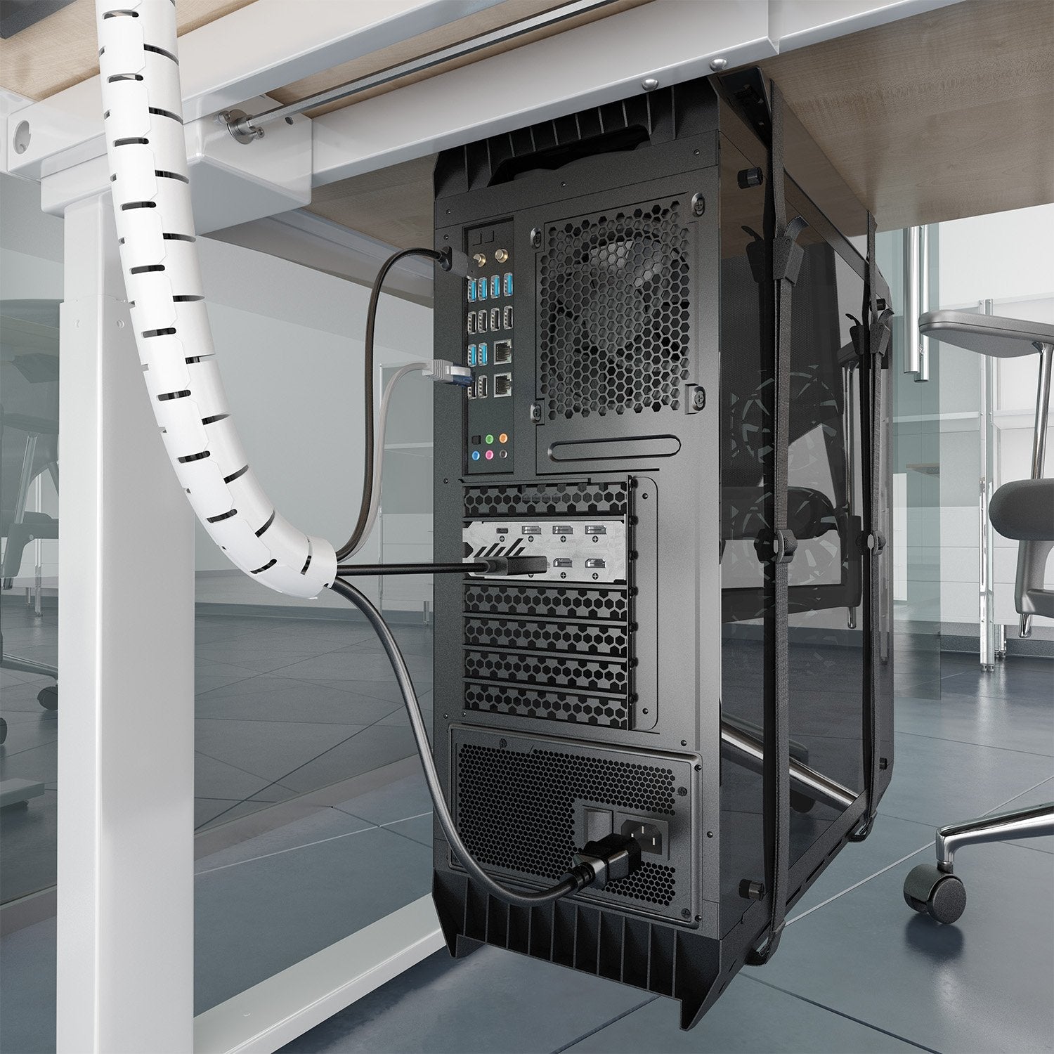 Aisens Organizador De Cable En Espiral 25mm, Blanco, 2.0m