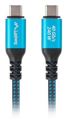 EAN 5901969441864 - Lanberg CA-CMCM-45CU-0020-BK cable USB 2 m USB C Negro, Azul imagen 2
