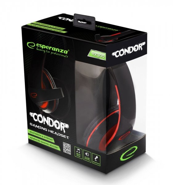 EAN 5901299922385 - Esperanza EGH300R Auriculares Alámbrico Diadema Juego Negro, Rojo imagen 4