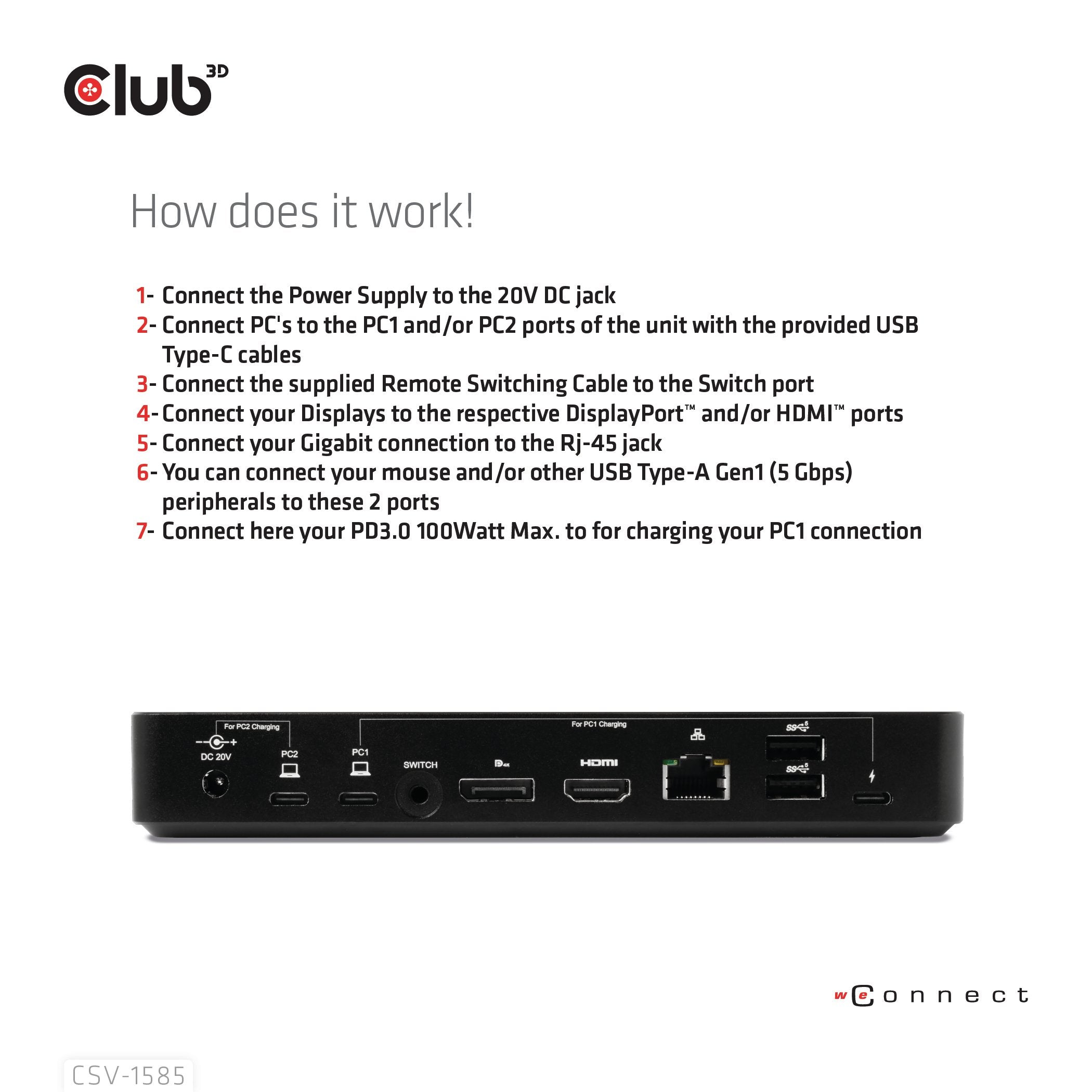 EAN 8719214472870 - CLUB3D CSV-1585 interruptor KVM Negro imagen 6