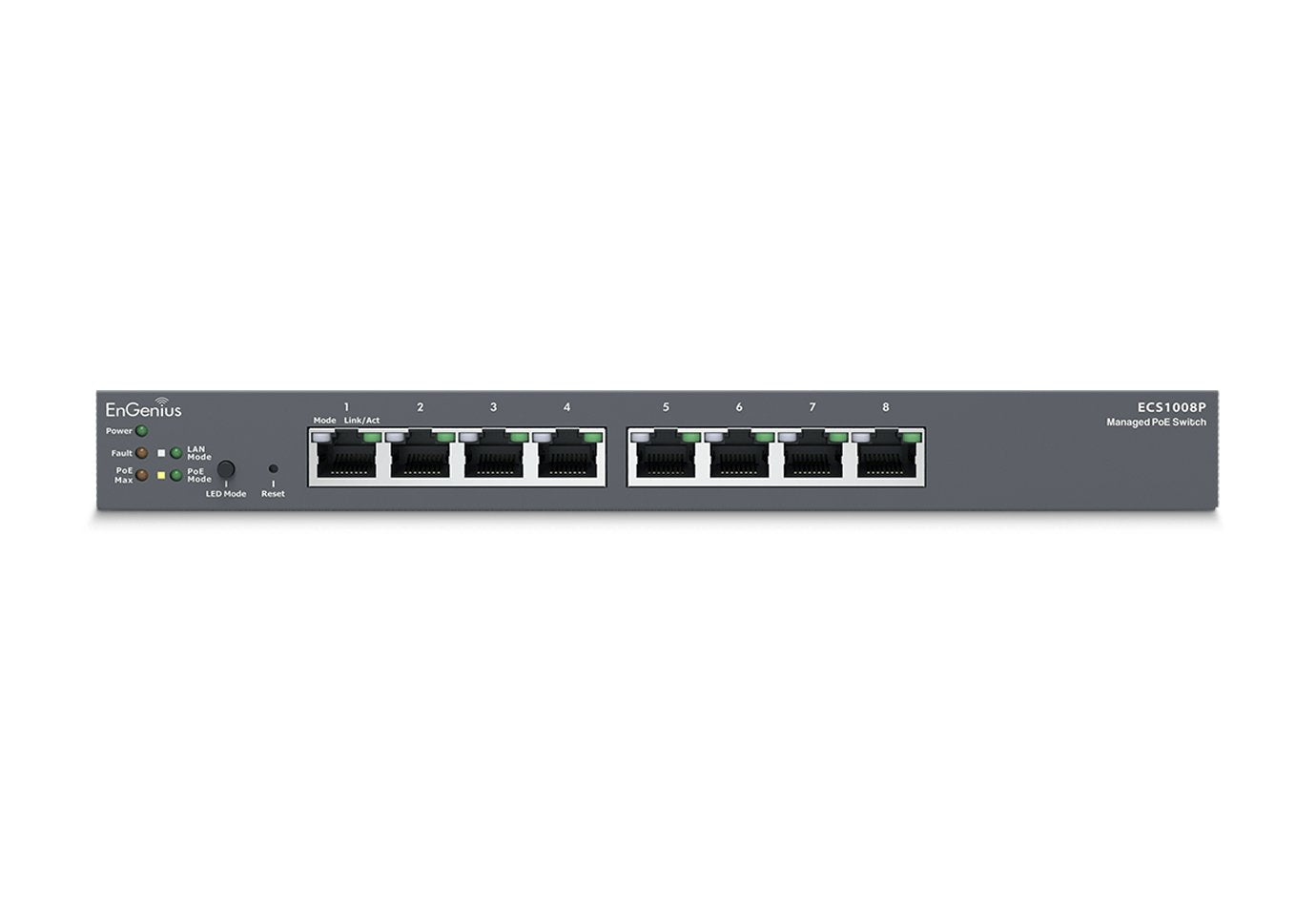 EAN 4713361935039 - EnGenius ECS1008P switch Gestionado L2 Gigabit Ethernet (10/100/1000) Energía sobre Ethernet (PoE) Negro imagen 2