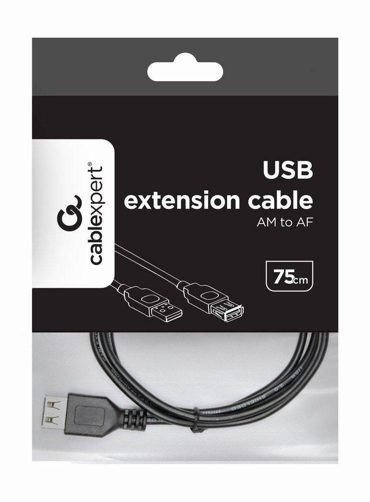 Gembird Cable Usb 2.0 (Alargo) 75cm Negro