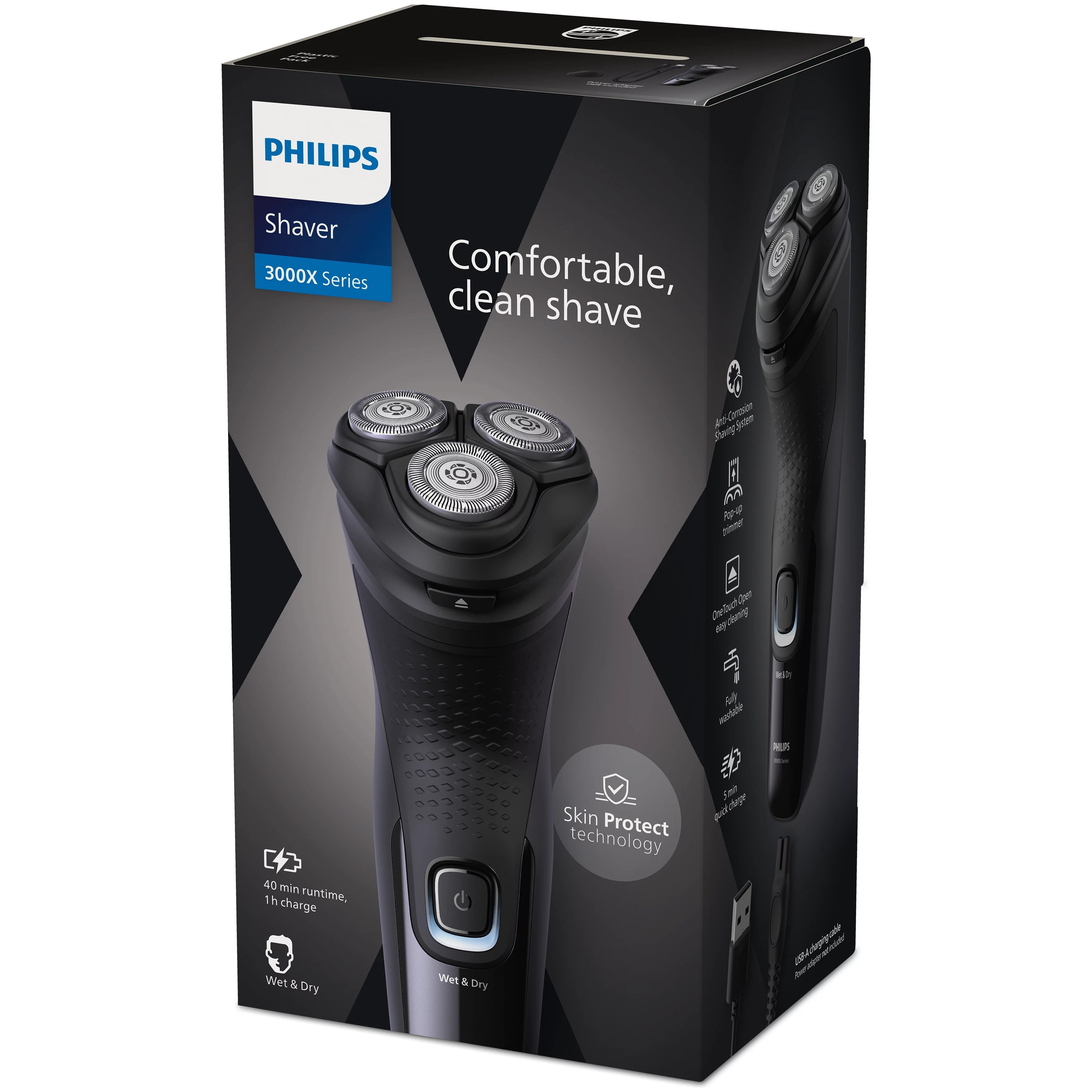 EAN 8720689018920 - Philips X3001/00 afeitadora Máquina de afeitar de rotación Recortadora Negro imagen 5