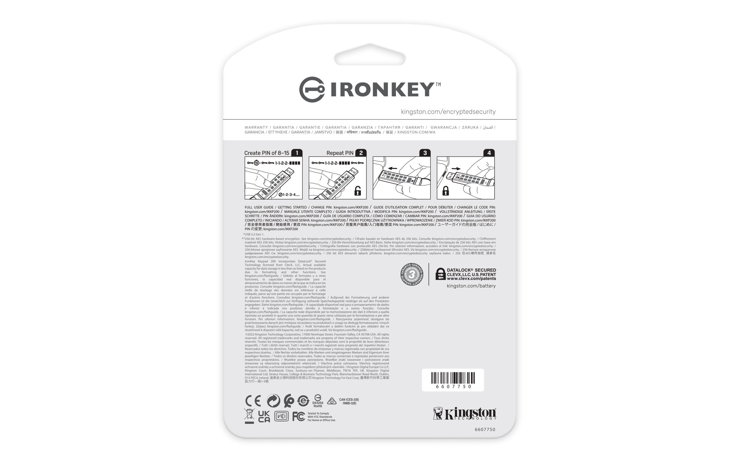 Kingston Ironkey Keypad 200 512gb Usb-A Aes Encrypted