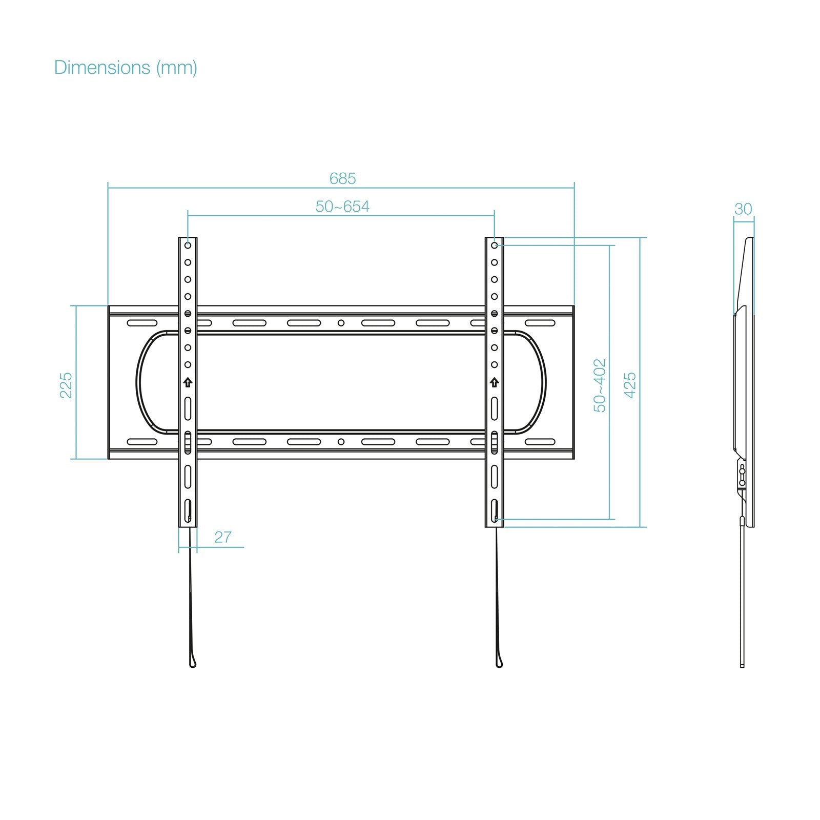 Soporte Fijo Pared Pantallas 37"-80", Negro