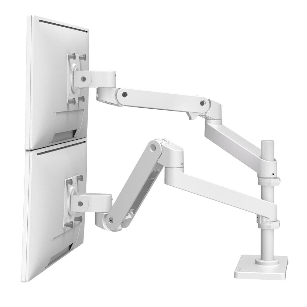 Ergotron Lx Pro - Kit De Fijación (Doppelarm) - Para 2 Lcd-Displays - Lochplatte-Montaje - Aluminium - Blanco - Tamaño De Pantalla: Hasta 61 Cm (Hasta 24 Pulgadas)