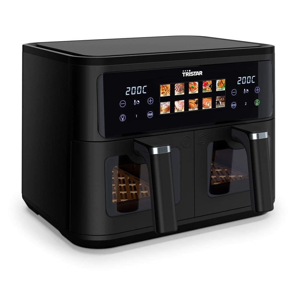 Tristar Fr-9075 Double Basket Airfryer, Total Capacity 9 L, 2500 W, Black