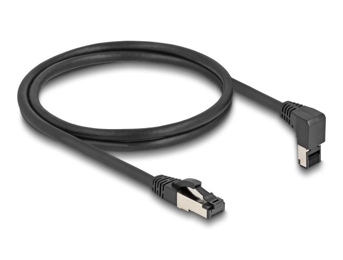 Delock Rj45 Cable De Red Cat.8.1 S/Ftp 90° Oben Angular / Gerade 1 M Negro