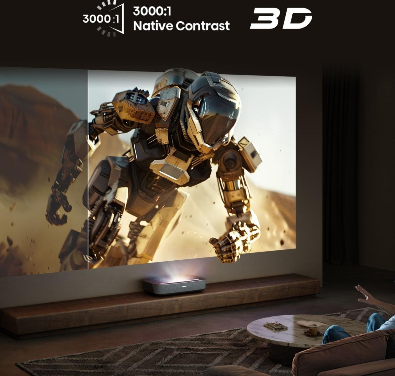 EAN 6942351411163 - Hisense Laser TV PL2 Proyector de alcance ultracorto 2700 lúmenes ANSI DLP UHD 4K (3840x2160) 3D Negro imagen 11