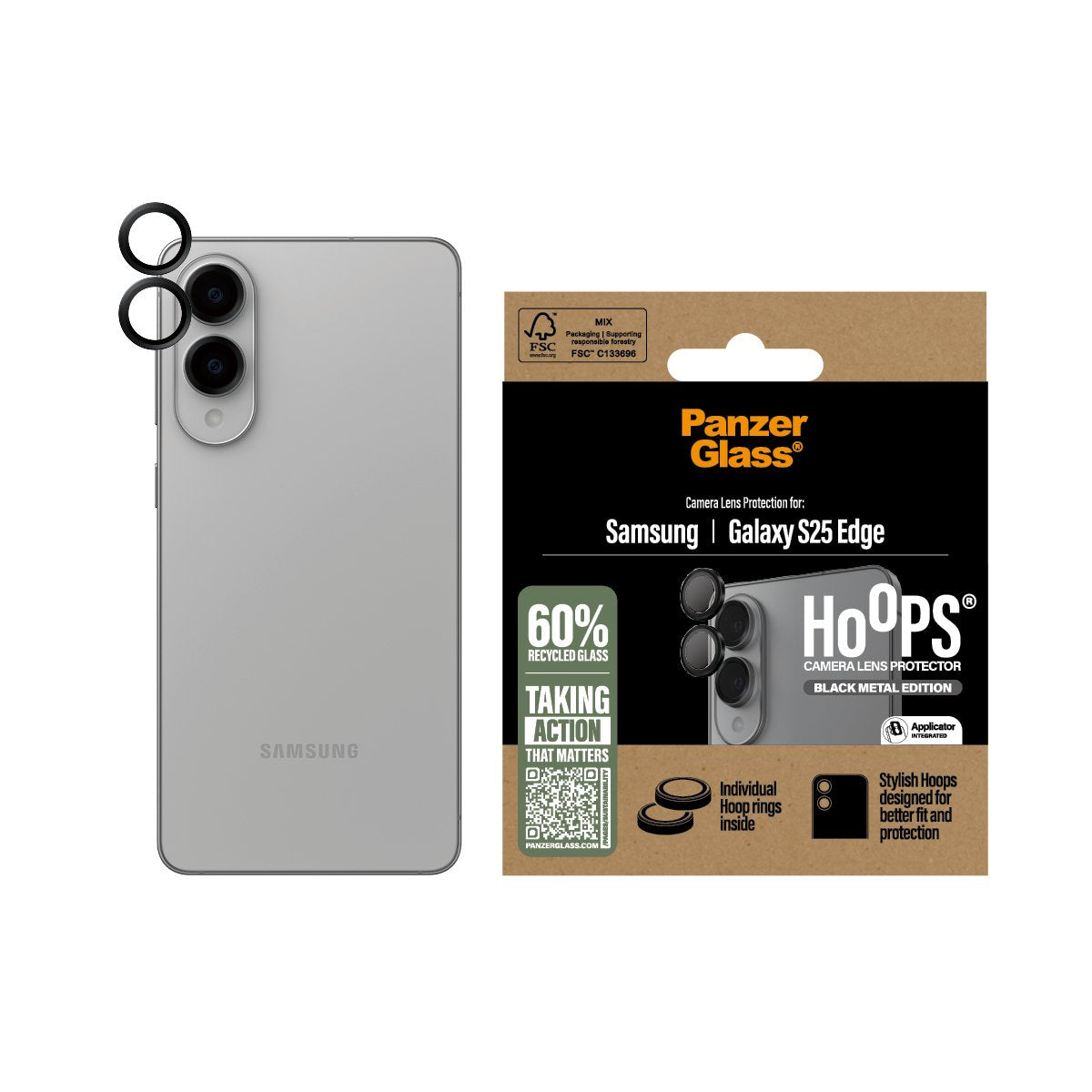 EAN 5715685025655 - PanzerGlass ® Hoops® Camera Lens Protector Black Samsung S25 Edge Protector de pantalla 1 pieza(s) imagen 2