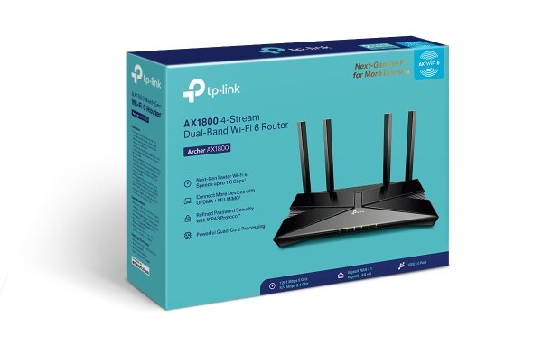 EAN 4897098685396 - TP-Link Archer AX1800 router inalámbrico Gigabit Ethernet Doble banda (2,4 GHz / 5 GHz) Negro imagen 3