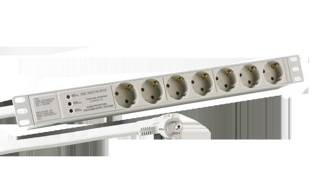 Regleta De Enchufes Efb 19" 1u 7xcee 7/3, Üss, Gris Aluminio