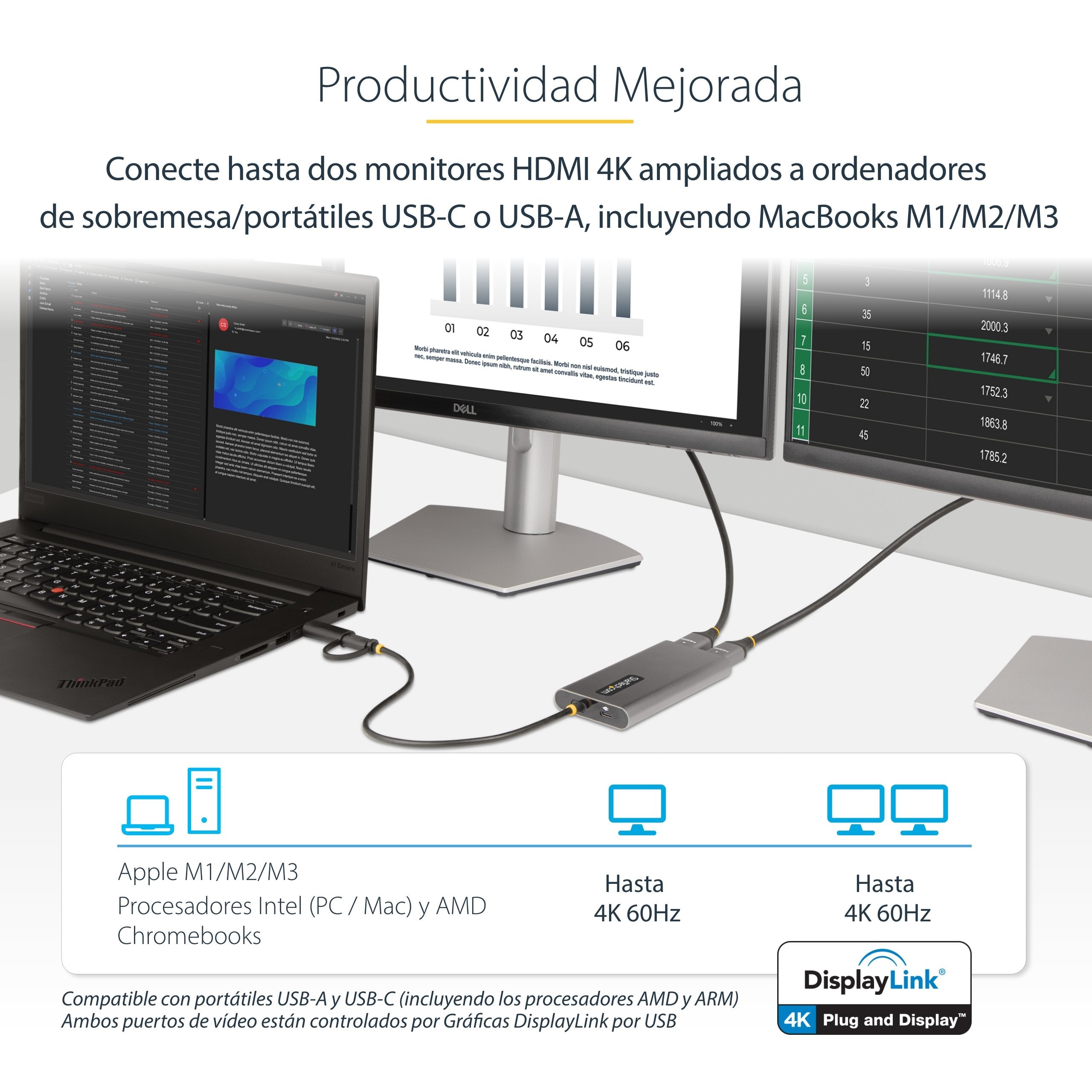 EAN 0065030894579 - StarTech.com 109B-USBC-HDMI Adaptador gráfico USB 3840 x 2160 Pixeles Gris imagen 8