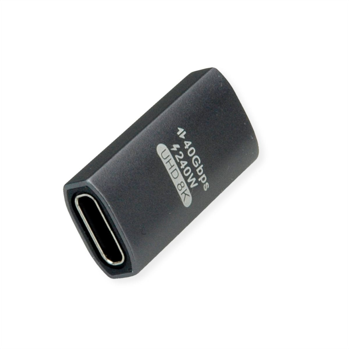 Roline Usb4 Gen 3x2 Adapter Typ C St Bu, Aluminium, 90, Gedreht, Silberfarben