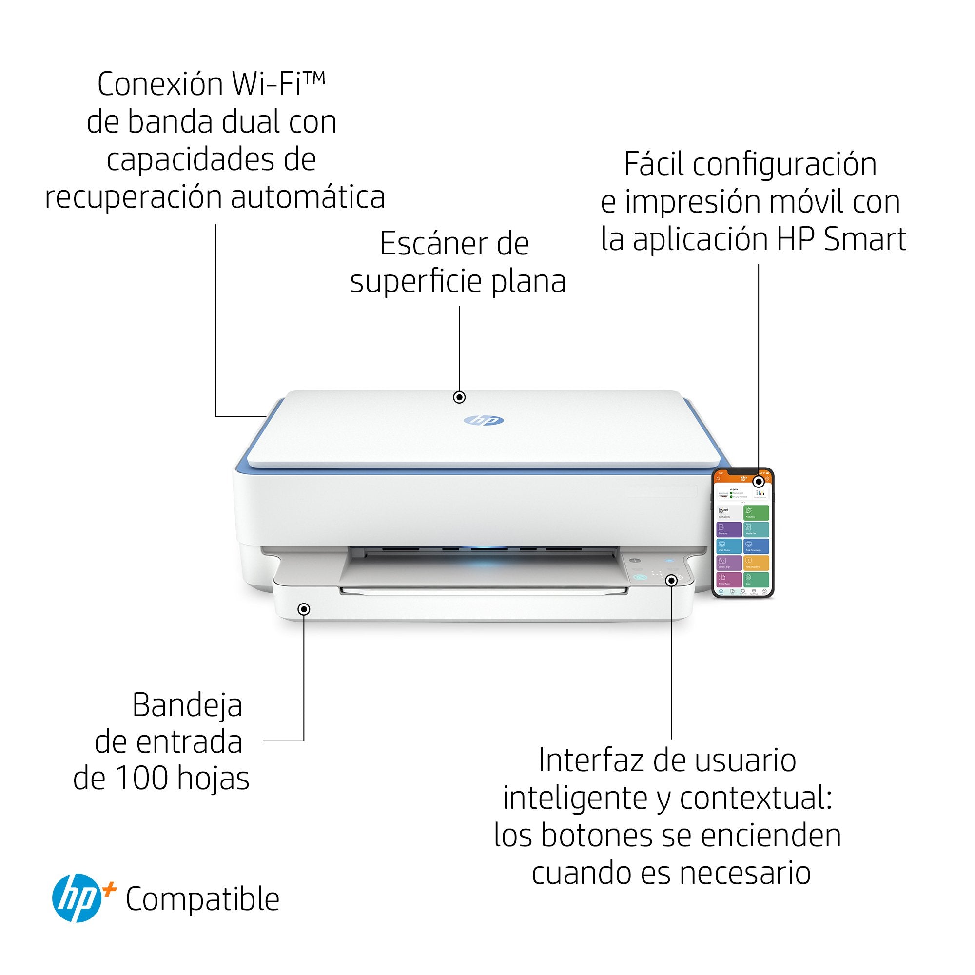 EAN 0195161625435 - HP ENVY 6010e AiO Printer Inyección de tinta térmica A4 4800 x 1200 DPI 10 ppm imagen 4