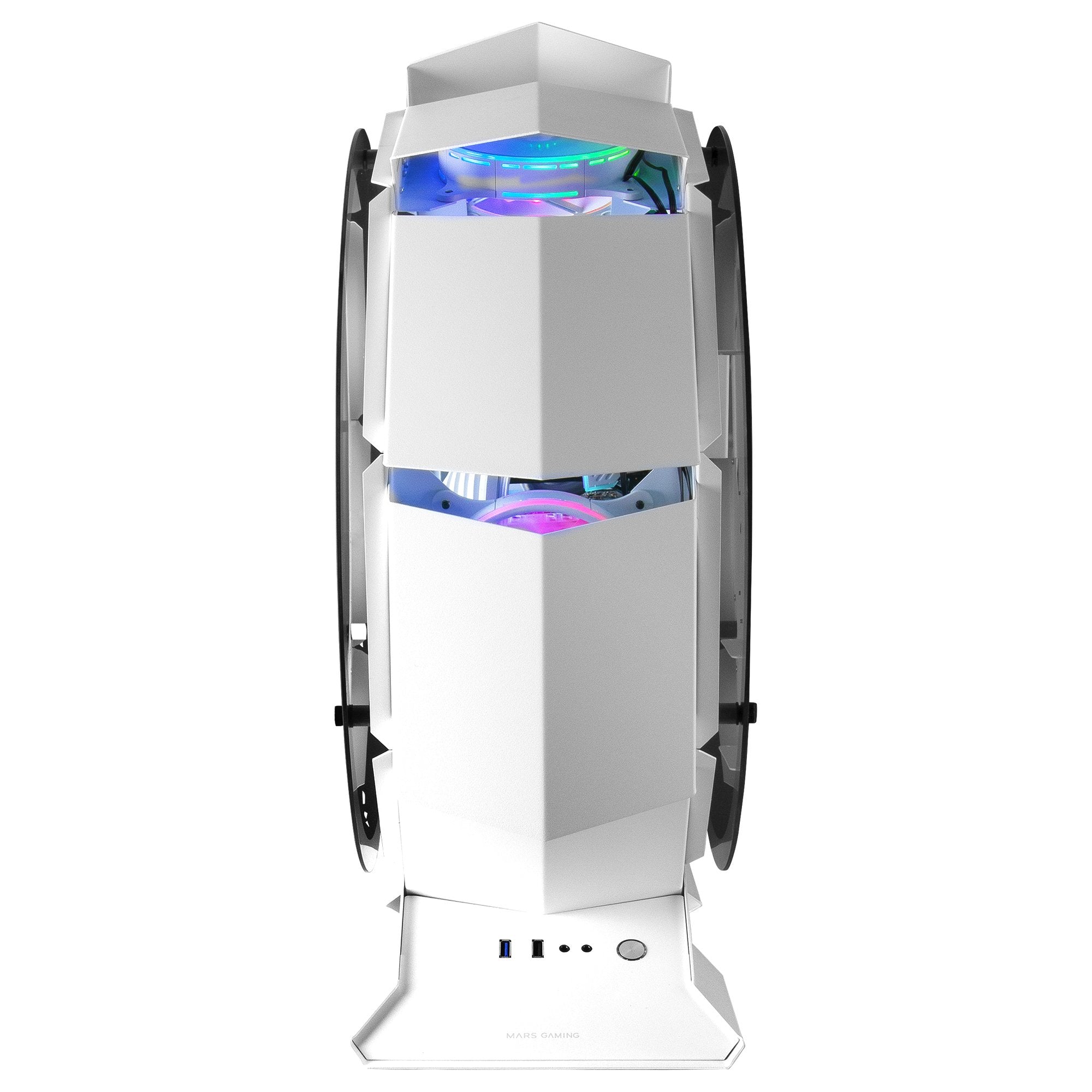 Caja Pc Marsgaming Microatx Mcorb Premium Rgb Blanco