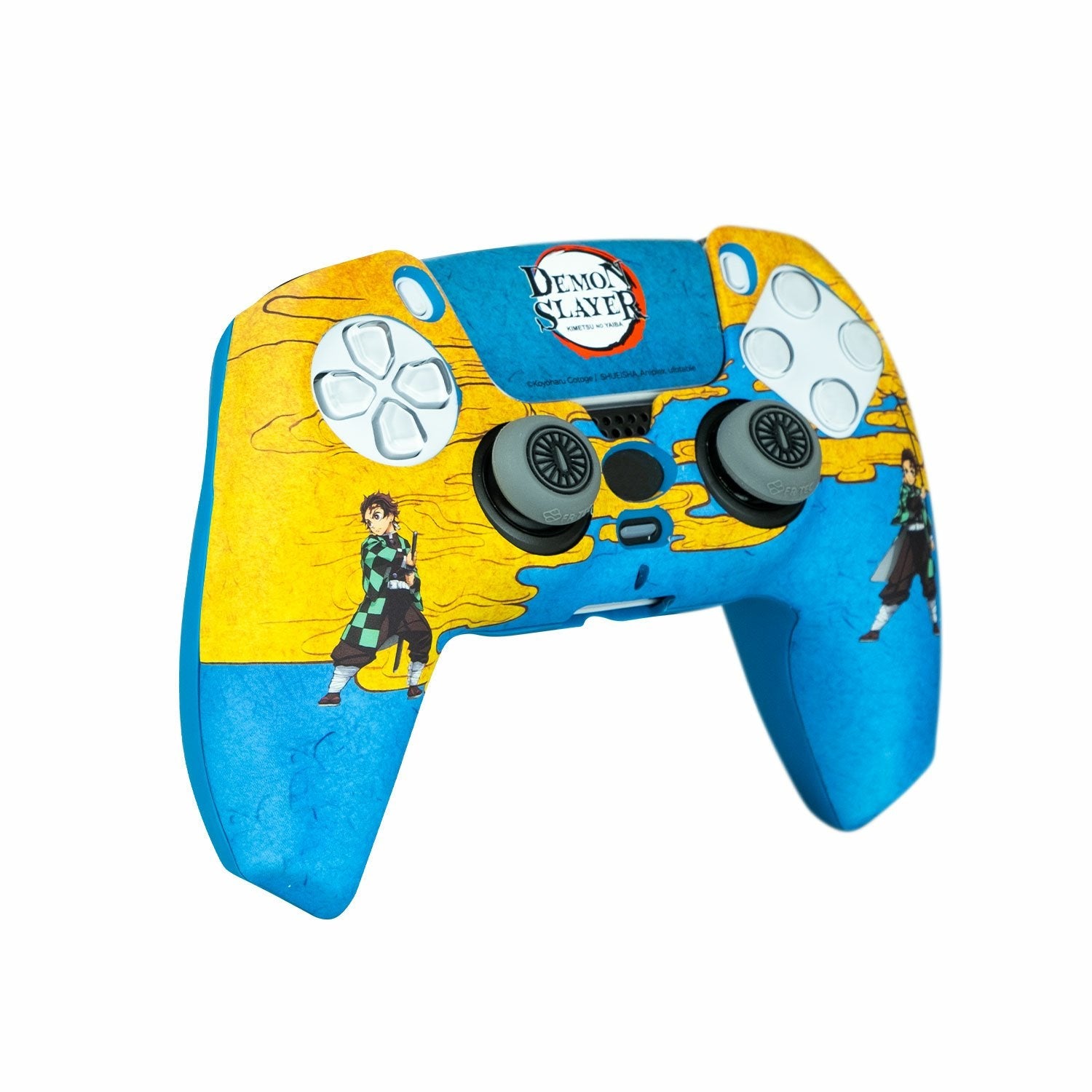 Fr-Tec Demon Slayer Kimetsu No Yaiba Tanjiro Kamado Pack Para Mando Ps5 De Carcasa Rigida + Grips + Sticker Para