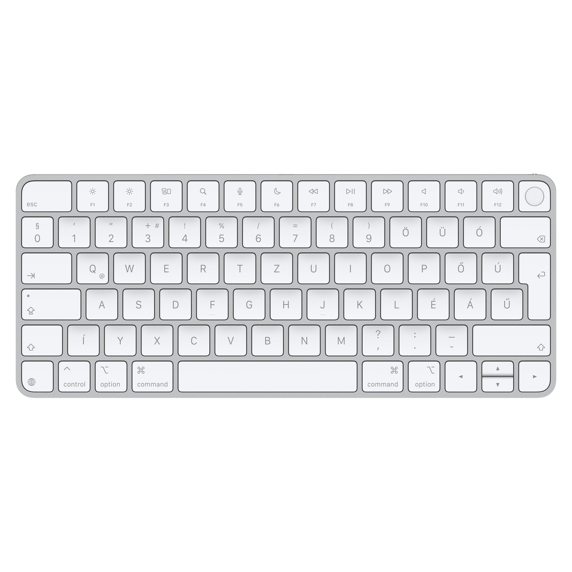 Apple Magic Keyboard Con Touch Id, Teclado Plateado/Blanco, Disposición Hu, Para Modelos Mac Con Chip Apple Mxck3mg/A