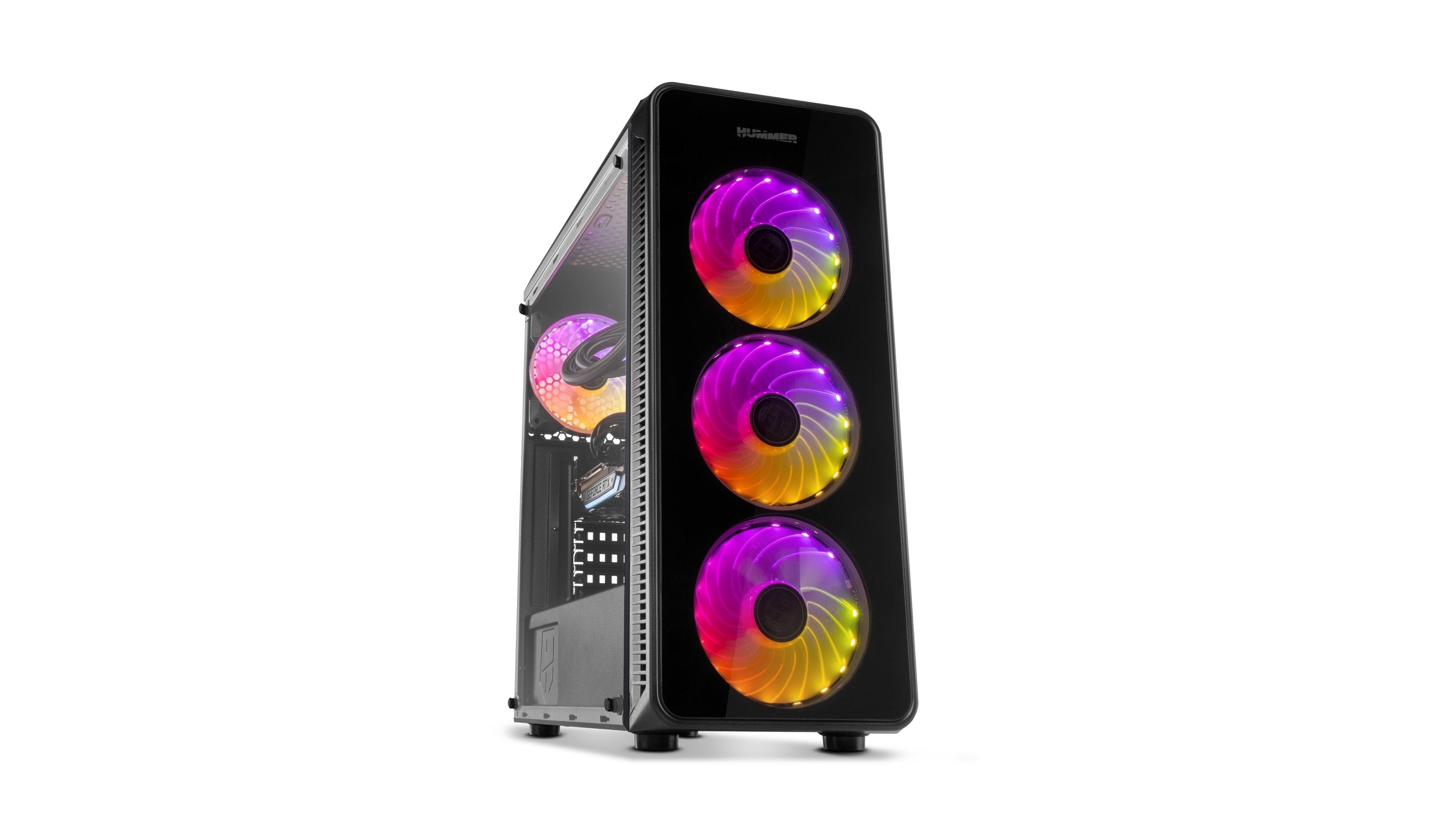 Caja Pc Nox Atx Hummer Tgm Rainbow 1xusb3.0 2xusb2.0 Negro Rgb