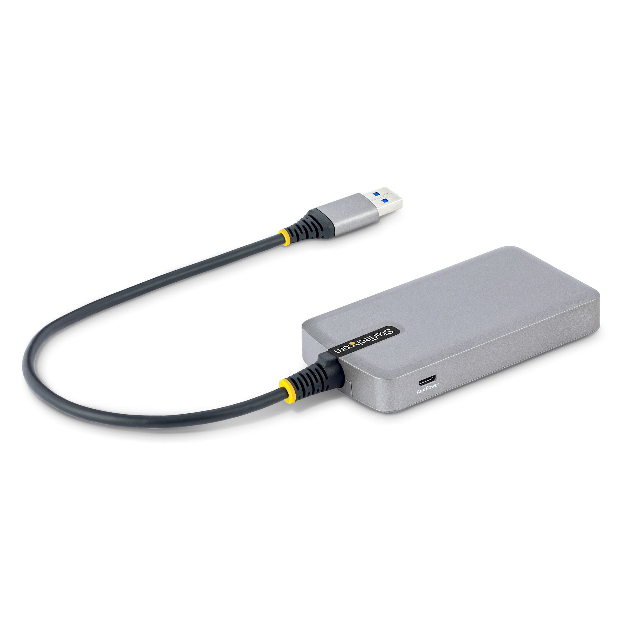 Startech Hub Usb 3 Puertos Usb 3.0 5gbps Alimentado Por El Bus  Cable 30cm Con Red Ethernet Rj45 1gb
