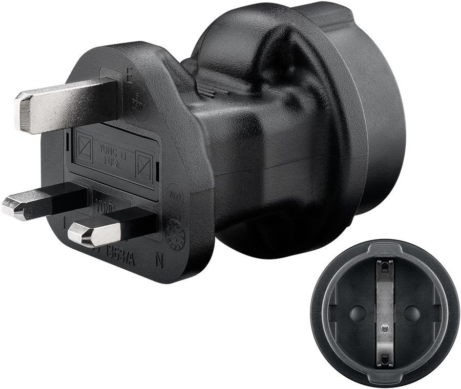 EAN 4040849953071 - Goobay 95307 adaptador de enchufe eléctrico Tipo F Tipo G (RU) Negro imagen 1