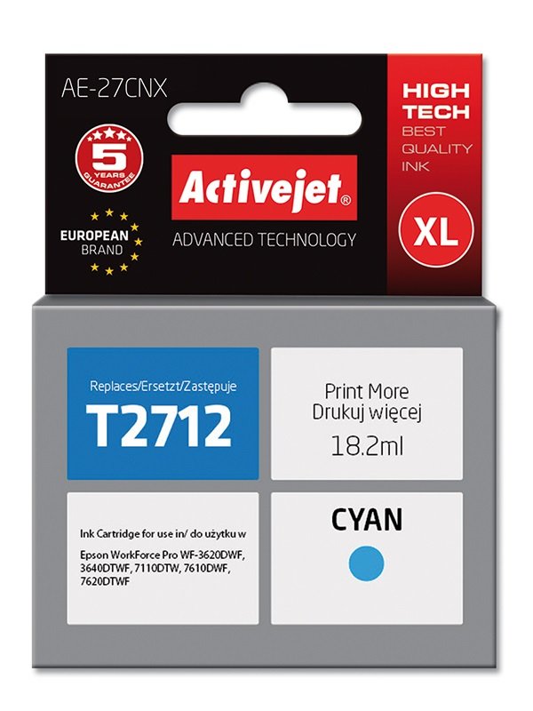 EAN 5901443106166 - Activejet AE-27CNX cartucho de tinta 1 pieza(s) Compatible Alto rendimiento (XL) Cian imagen 1