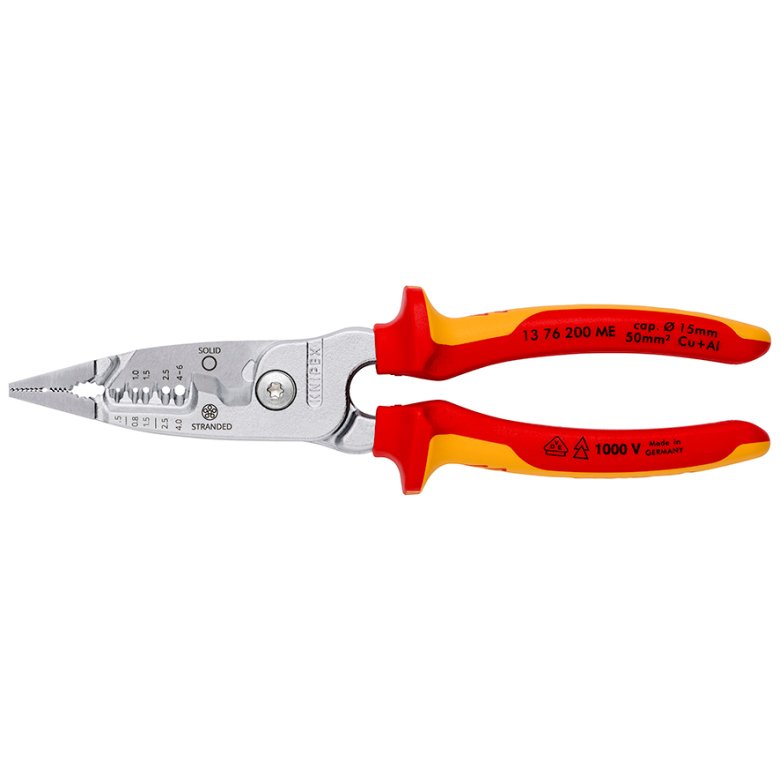 Knipex 13 76 200 Me Pelacable Rojo, Acero Inoxidable, Amarillo