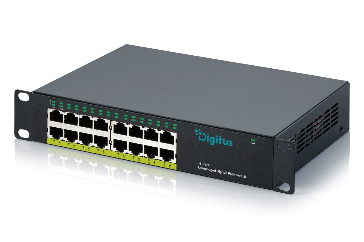 Digitus Switch 16-Port 10" Unmanaged 120w Poe+