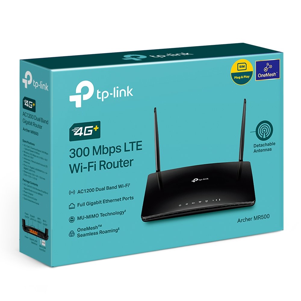 EAN 4897098682845 - TP-Link Archer MR500 router inalámbrico Gigabit Ethernet Doble banda (2,4 GHz / 5 GHz) 4G Negro imagen 5