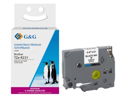 G&G Seiden Schriftband Compatible Con Brother Tze-R231