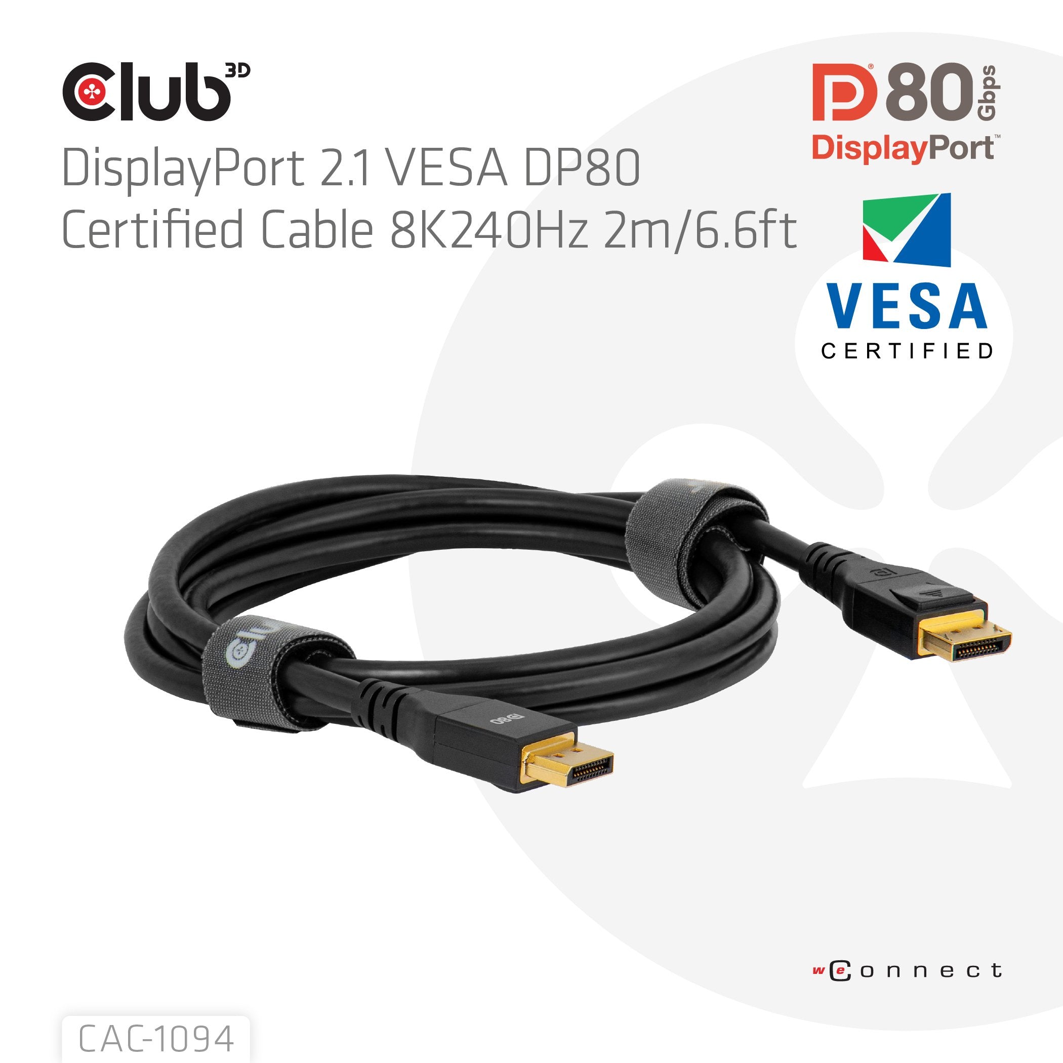 EAN 8719214473549 - CLUB3D CAC-1094 cable DisplayPort 2 m Negro imagen 2