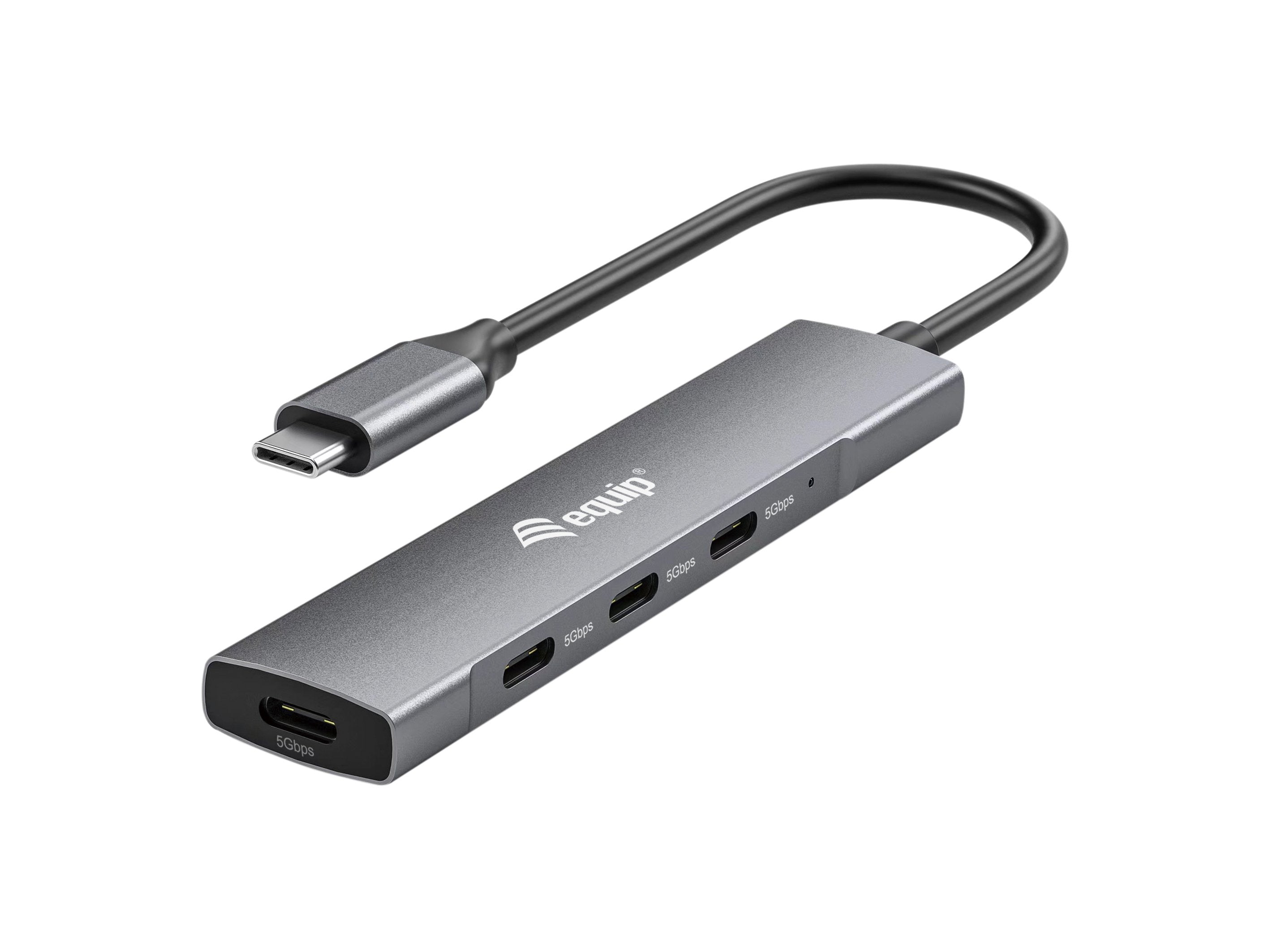 Equip 128963 Hub 4-Port 3.2 C->4x3.0 Usb 3.2 Gen 1 (3.1 Gen 1) Type-C 5000 Mbit/S Negro, Plata