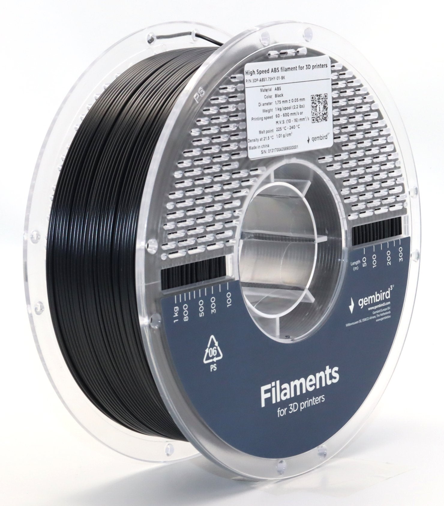 Gembird High Speed Abs Filament Negro 1.75 Mm 1 Kg