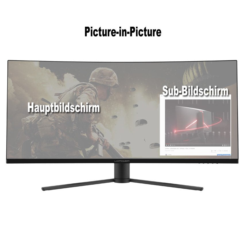 Monitor 34 Lc-Power M34-Uwqhd-165-C Uwqhd Curved Va+Dp+Hdmi