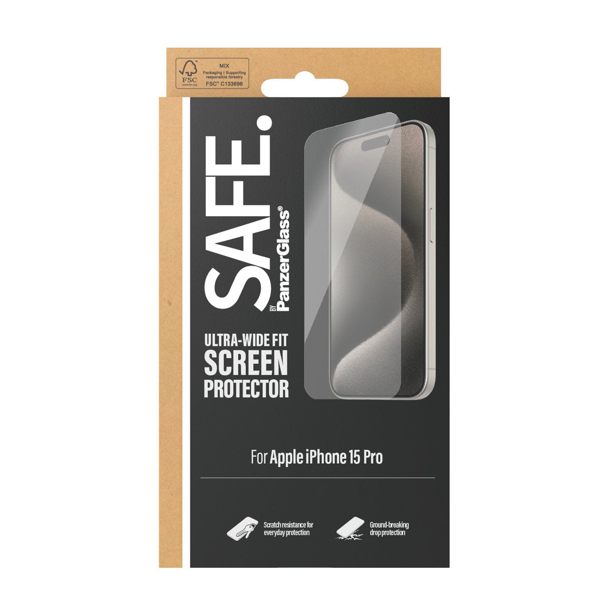 EAN 5711724955358 - PanzerGlass SAFE. by ® Screen Protector iPhone 15 Pro | Ultra-Wide Fit Protector de pantalla Apple 1 piez imagen 3