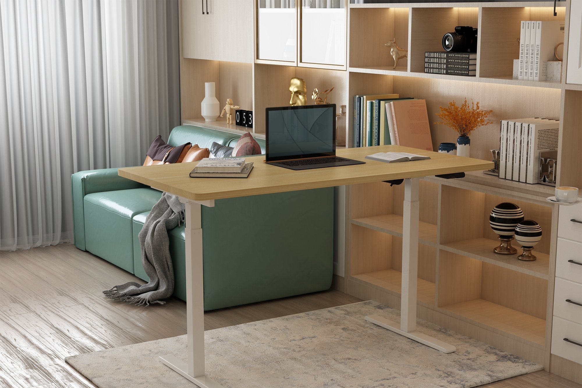 Digitus Bastidor De Mesa Eléctrico De Altura Regulable, Motor Individual, 2 Niveles, Blanco