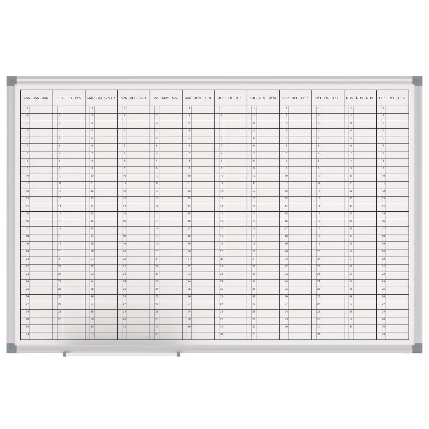 Maul Blancoboard Jahresplaner Maulmandard 60x90cm