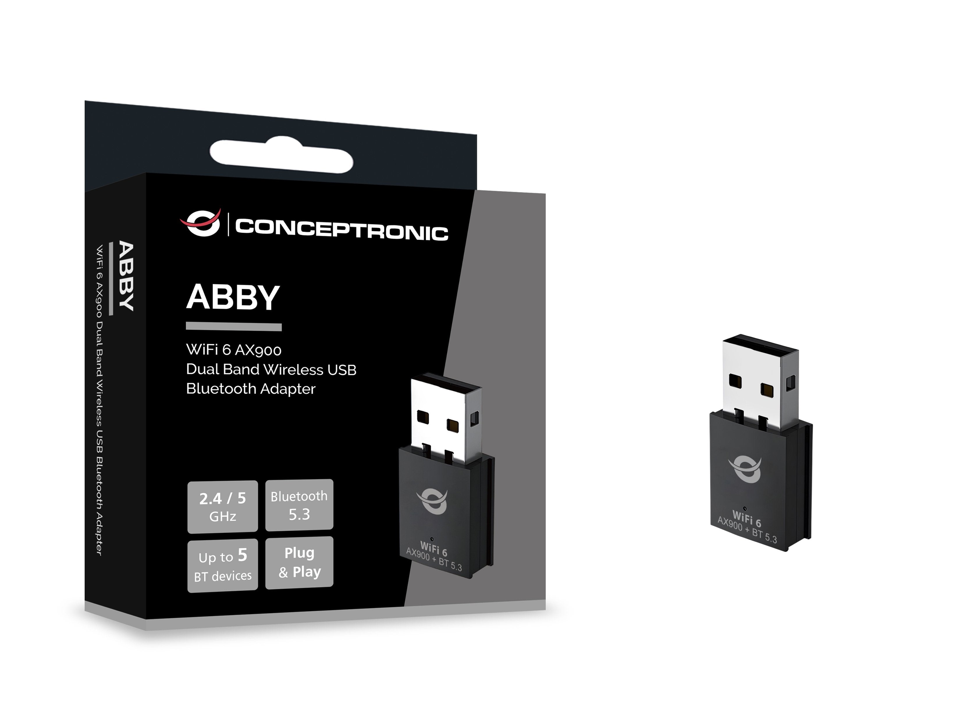 Usb Wifi 6 Y Bluetooth Conceptronc Abby26b Wifi 6 Ax900 Bt 5,3