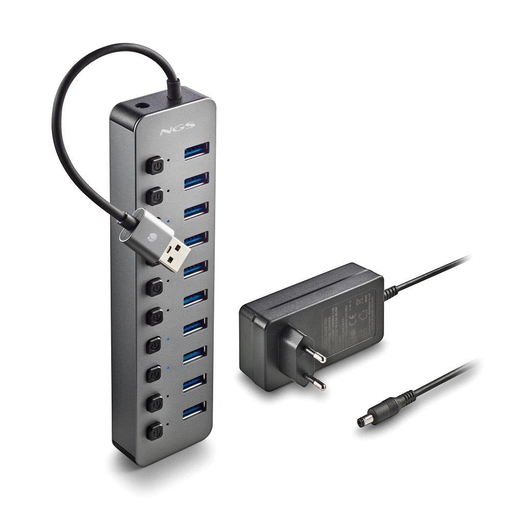 EAN 8435430624410 - NGS IHUB 10 USB 3.2 Gen 1 (3.1 Gen 1) Type-A 5000 Mbit/s Negro imagen 4