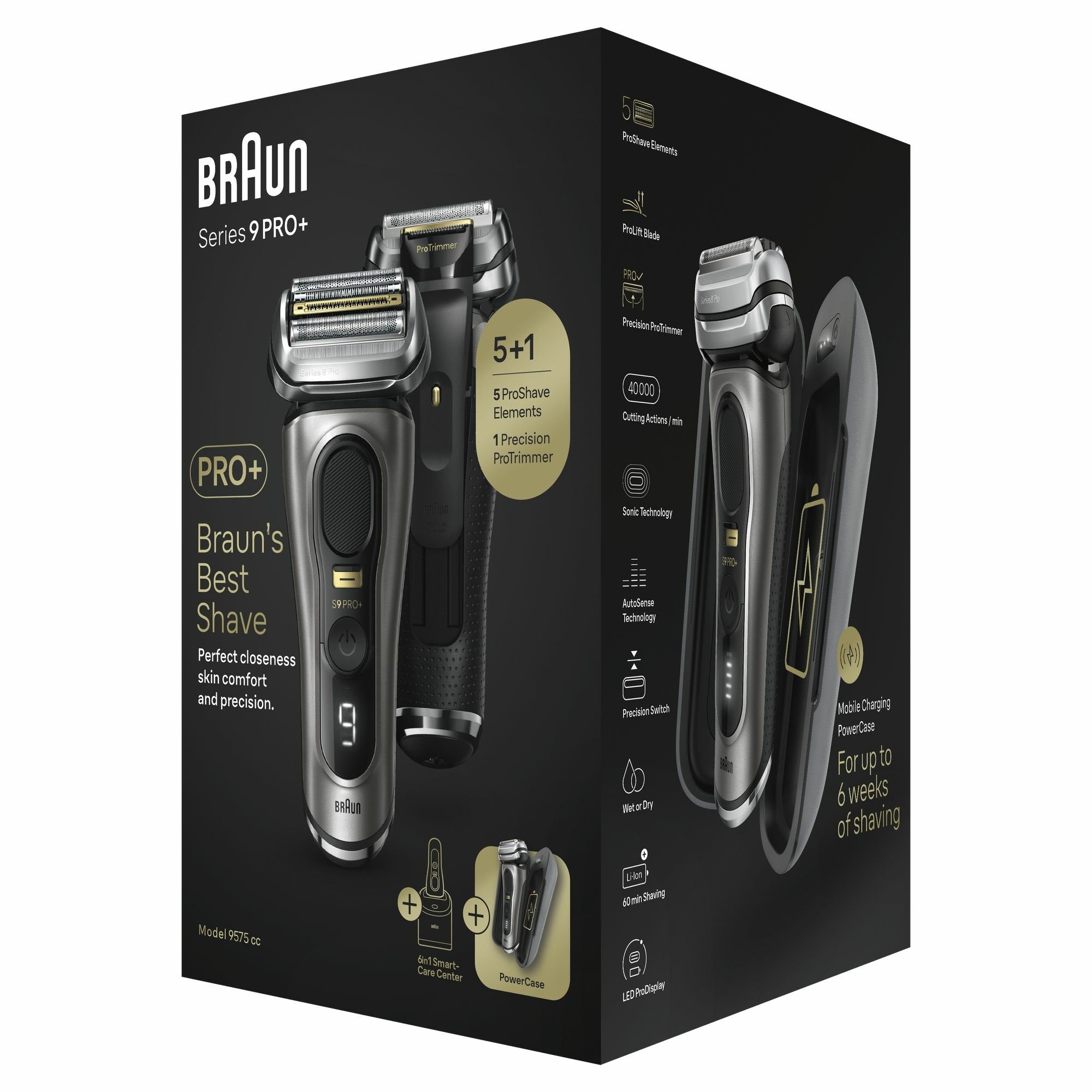 EAN 7500435218276 - Braun Series 9 Pro+ 9575cc Wet & Dry Máquina de afeitar de láminas Recortadora Metálico imagen 4