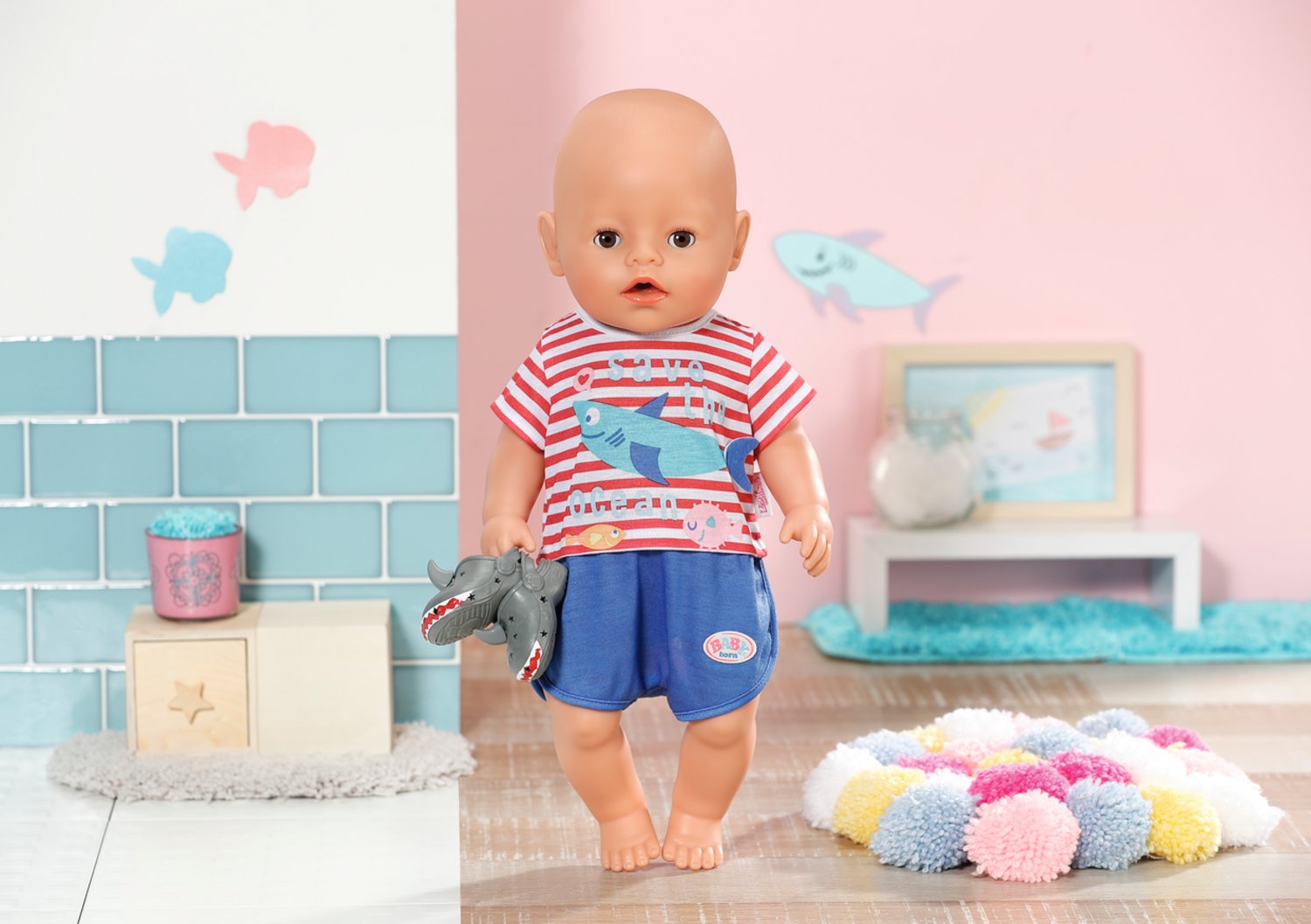 EAN 4001167834268 - BABY born Bath Pyjamas wShoes blue 43cm Pijama de muñeca imagen 8