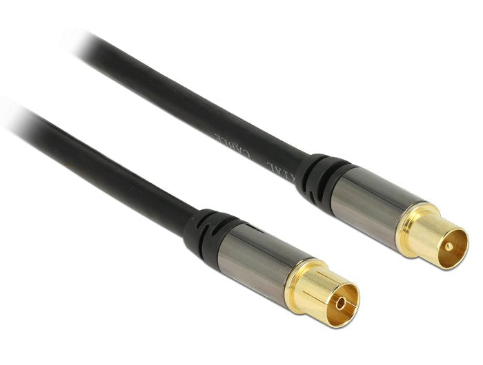 Delock Cable De Antena Iec Macho > Iec Hembra Rg-6/U 3 M Negro