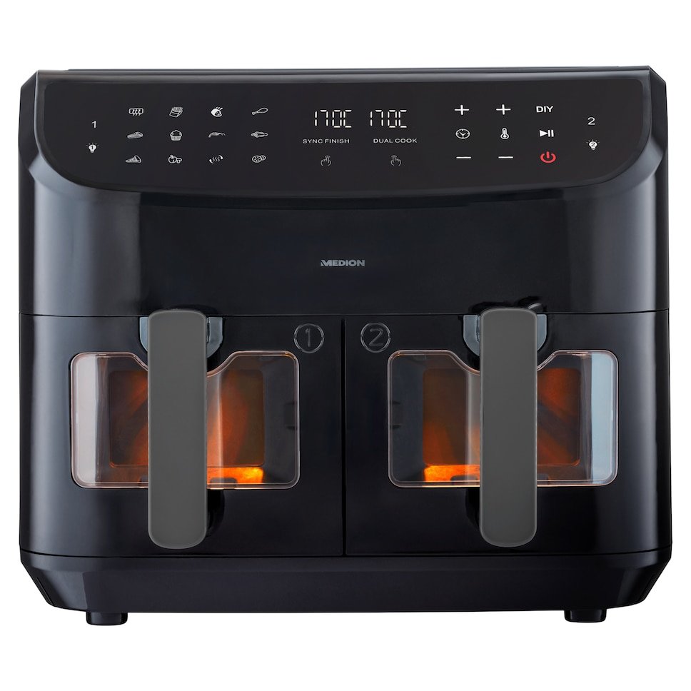 Freidora Medion Doppel Life P20 Md11760 Xxl (Negro, 2.600 Watt, 2 Körbe Je 4,35 Liter) 50077281