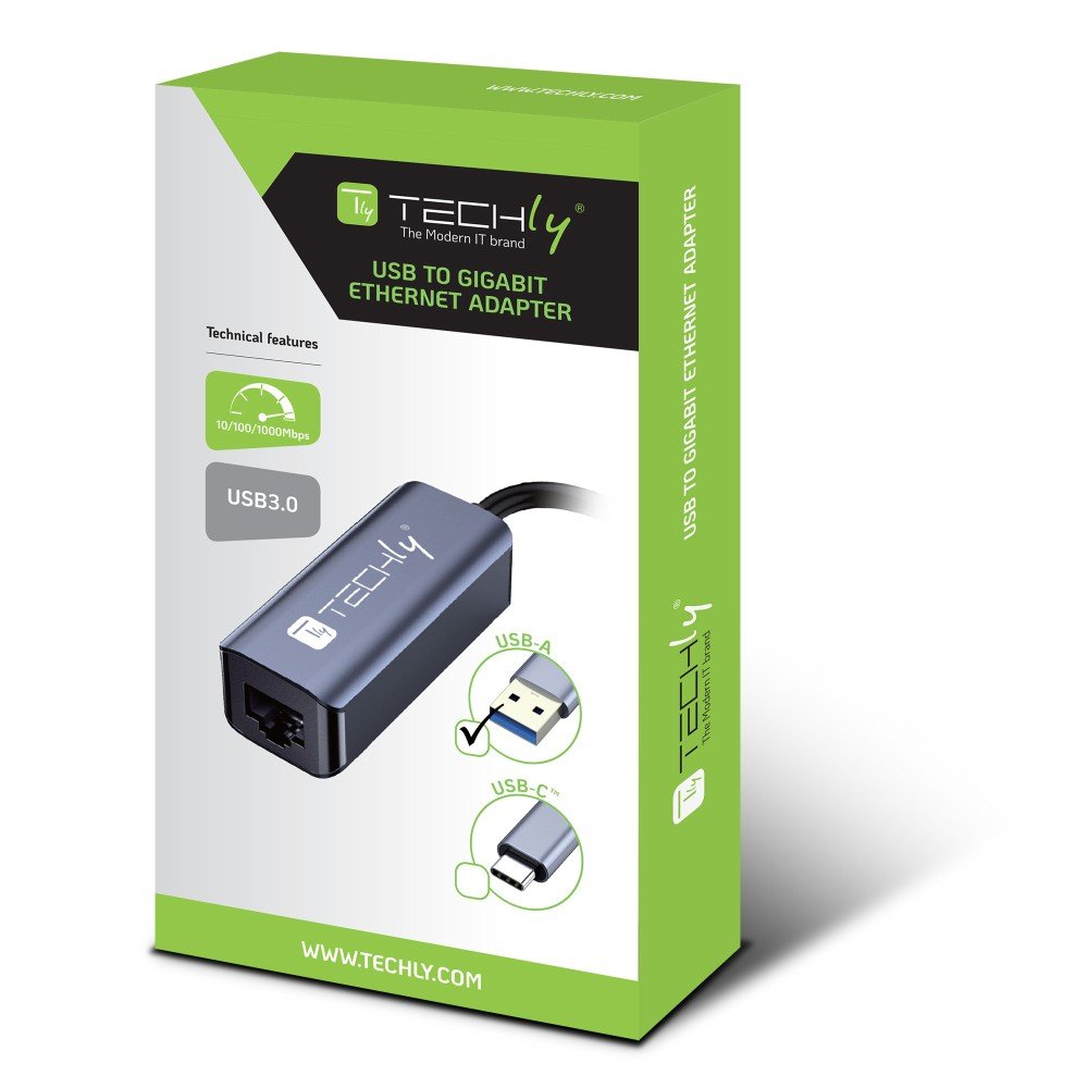 Techly Idata Usb-Etgiga-Aa Adaptador/Tarjeta De Red Usb-A 3.0 A Rj45 Gigabit