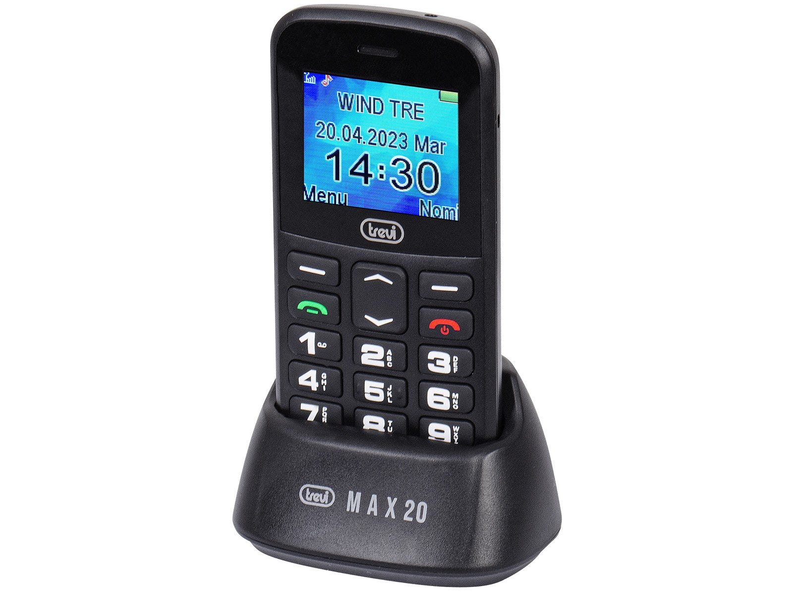 Telefono Trevi Max 20 Senior Phone Big Button Funcion S.O.S. Black